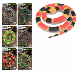 Animal World Slange p&aring; Kort (60 cm) - Display 24 stk