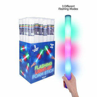 LED Foam Sticks - Flerfarget Party-staver i Display (24 stk.)