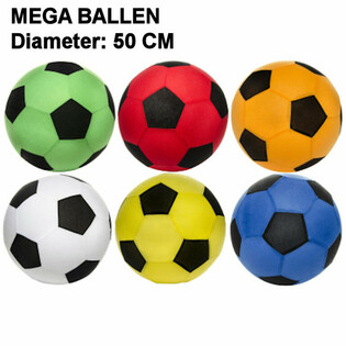 MEGABALLER - DIAMETER: 50 CM - MIX FARGER DISPLAY (12 stk.)