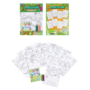 STORT FARGELEGGINGSSETT - MODELL: DINOSAUR - M&aring;l 22x30x1 CM (12 stk)