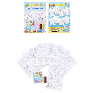 STORT FARGELEGGINGSSETT - MODELL: SEA LIFE - M&aring;l 22x30x1 CM (12 stk.)