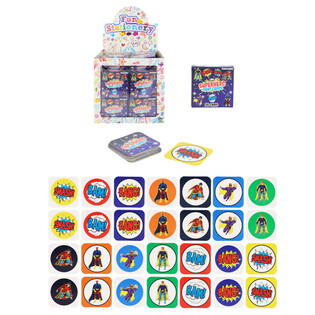 SMÅ MEMORYSPILL - MODELL: SUPERHELT - I DISPLAY (64 stk.)