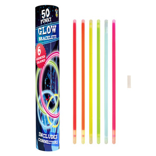Glowsticks Armbånd - 50 Stk i Rør (Display 12 stk)