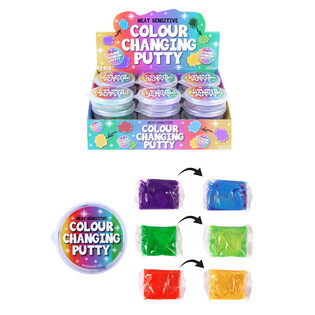 Varme&oslash;mfintlig Fargeskiftende Putty i Display (24 stk)