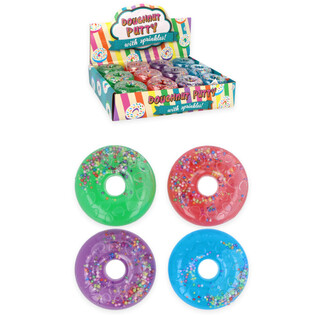 Putty Donuts i fargerikt display - Mix farger (24 stk)