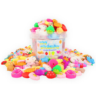 Miks Squishy-figurer i b&oslash;tte (100 stk)