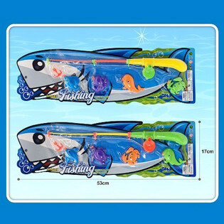 MAGNETISK FISKESPILL P&Aring; KORT - M&aring;l 16x53x3,5 cm (12 stk.)
