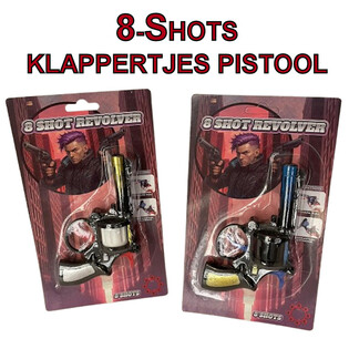 8-SKUDDS KRUTTLAPP-PISTOL P&Aring; KORT (24 stk.)