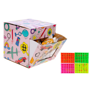 4 p&aring; rad-spill - Neonfarger - I Display (32 stk.)