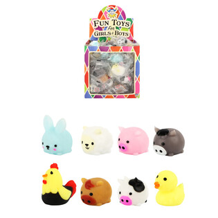 FORUNDRINGSPOSE SQUISHY - BONDEG&Aring;RDSDYR - I DISPLAY (96 stk.)