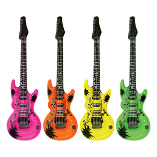 Oppbl&aring;sbar Gitar Neon Mix - 95cm (12 stk.)