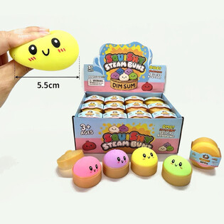RAGE - Squishy Bun Dumplings LITEN (Mål 5.5 x 5.5 x 3 Cm) - Viral 2026 Fidget Toy (24 stk.)