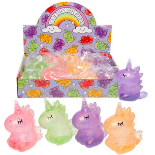 Klemme-Enhjørning Squeeze / Squishy i Display (12 stk.)