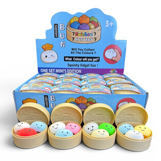 RAGE - Squishy MINI&rsquo;S EDITION Bun Dumplings LITEN (5.3 x 5.3 x 4.1 Cm) Viral 2026 Fidget Toy (24 stk.)