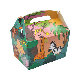 MENYBOX MODELL: JUNGELDYR - Mål 18.5x12x19 CM - FOODBOX - KIDSBOX (24 stk.)