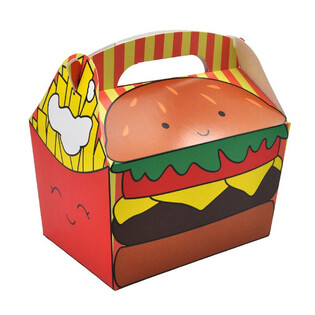 MENYBOX MODELL: HAMBURGER & POMMES FRITES - Mål 18.5x12x19 CM - FOODBOX - KIDSBOX (24 stk.)