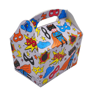 MENYBOX MODELL: SUPERHELT - M&aring;l 18.5x12x19 CM - FOODBOX - KIDSBOX (24 stk.)