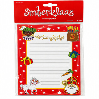 SINTERKLAAS ØNSKELISTE - 6 ARK PER PAKKE (1 stk.)