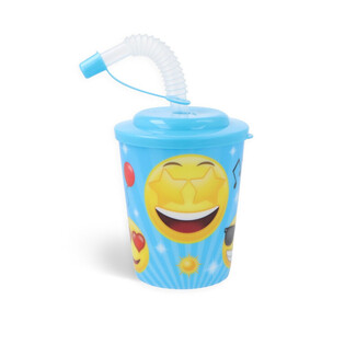 Drikkekopp / Isbeger med sugerør - Smiley (12 stk)