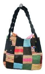 B-FAIR Patchwork-veske stor svart (1 stk.)