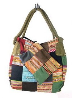 Art.nr: 97731B - B-FAIR PATCHWORKVESKE LITEN GRØNN (1 stk)