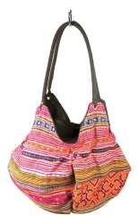 Art.nr: 97734D - B-FAIR Pouche Skulderveske - Brun/Regnbue/Rosa (1 stk)