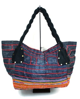 B-Fair Brokade Veske Liten, Svart/Denim (1 stk)