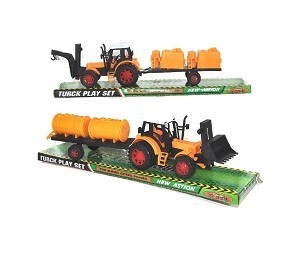 Leketraktor med tilhenger p&aring; blisterkort (2 deler)