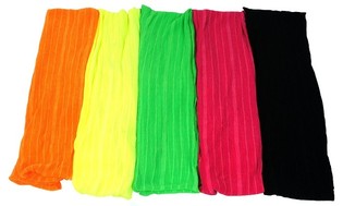 Neon tubesskjerf med vertikale tynne striper (10 stk)